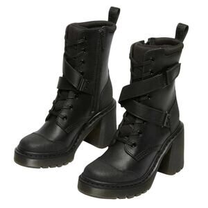 Dr. Martens Womens Chesney Tech Mid Calf Boots EU 39 US 8 Black Leather NIB